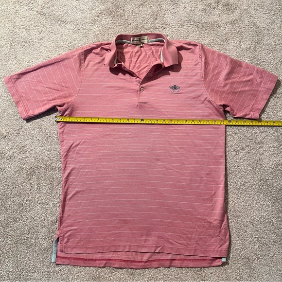 Fairway & Greene Oakmont Red and white striped golf shirt size L NWOT - Picture 6 of 7
